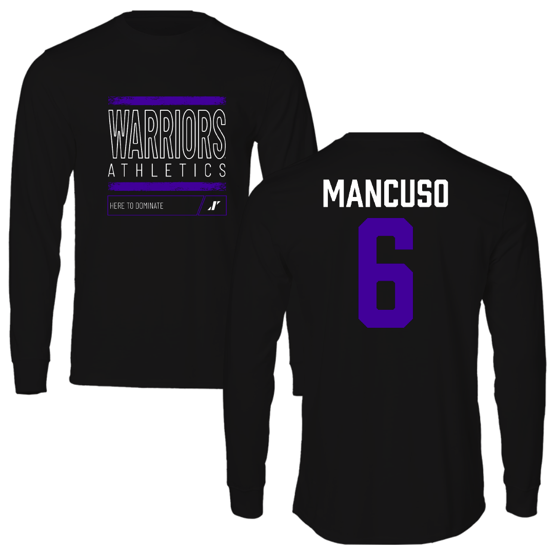Winona State University Softball Black Dominate Performance Long Sleeve - #6 Tiegan Mancuso
