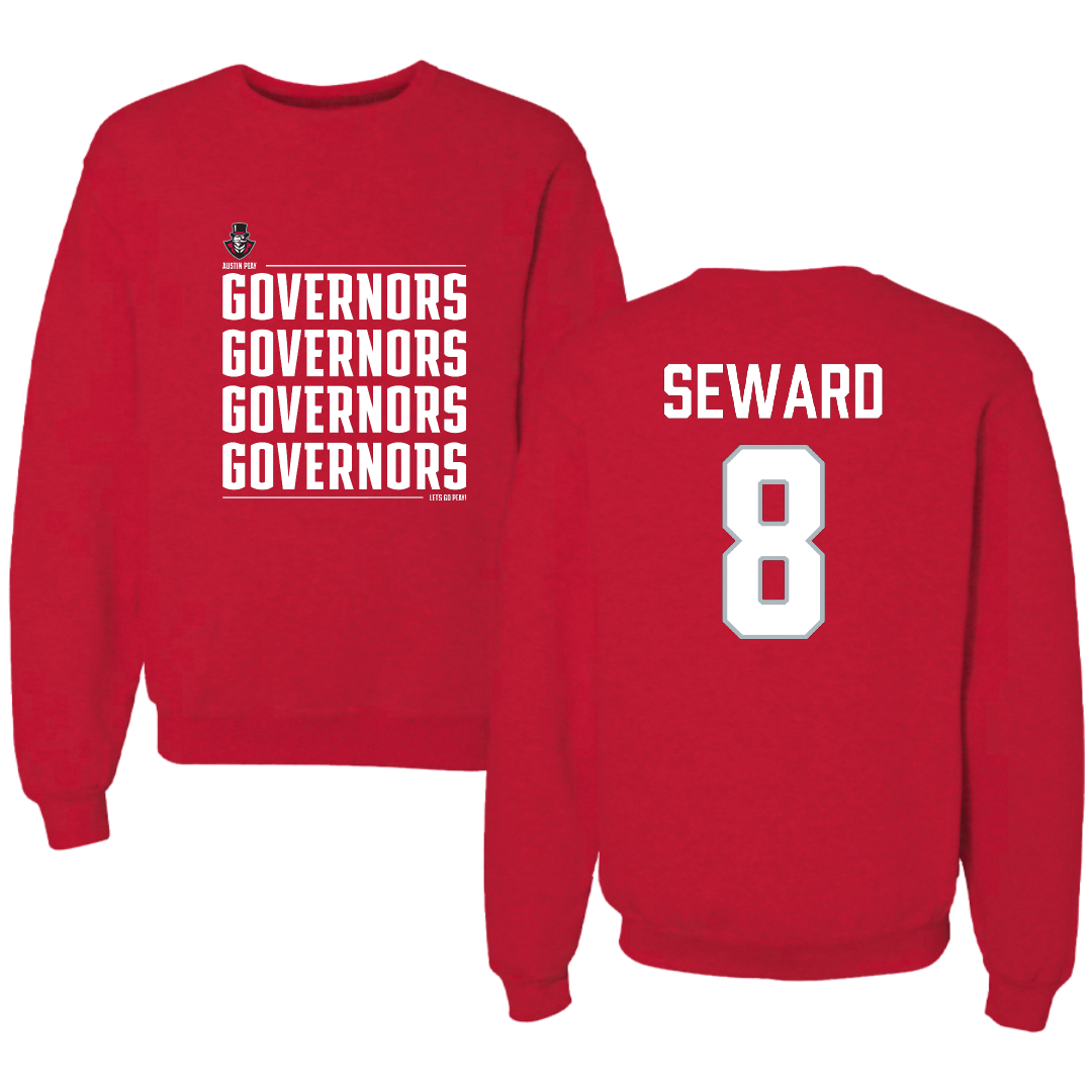 Austin Peay State University Beach Volleyball Red General Crewneck - #8 Jamie Seward