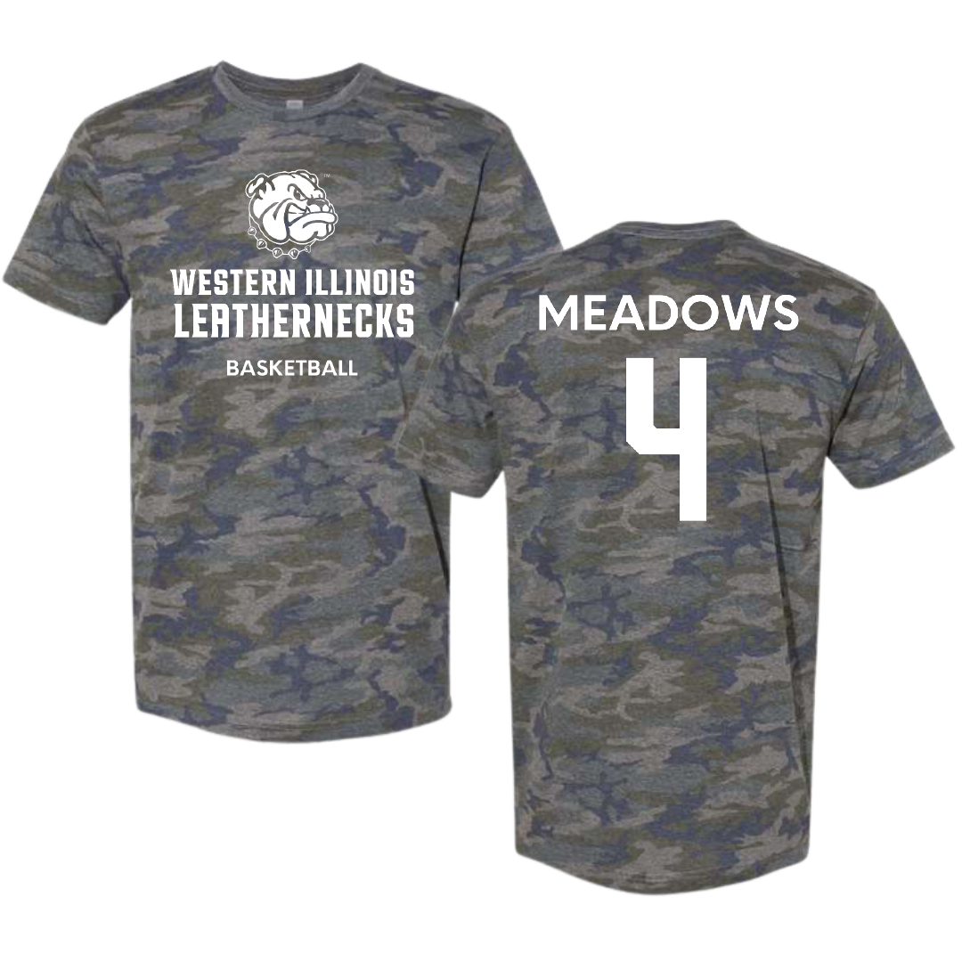 Western Illinois University Basketball (W) Vintage Camo Tee - #4 Allie Meadows