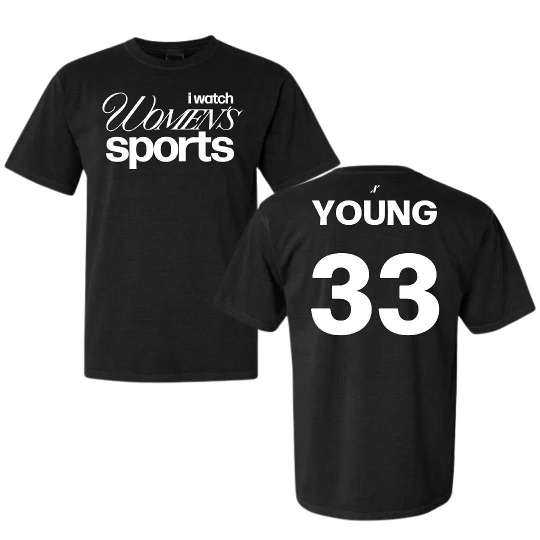 Southeastern Louisiana University Volleyball Black WHM Comfort Colors Tee - #33 Carissa Young