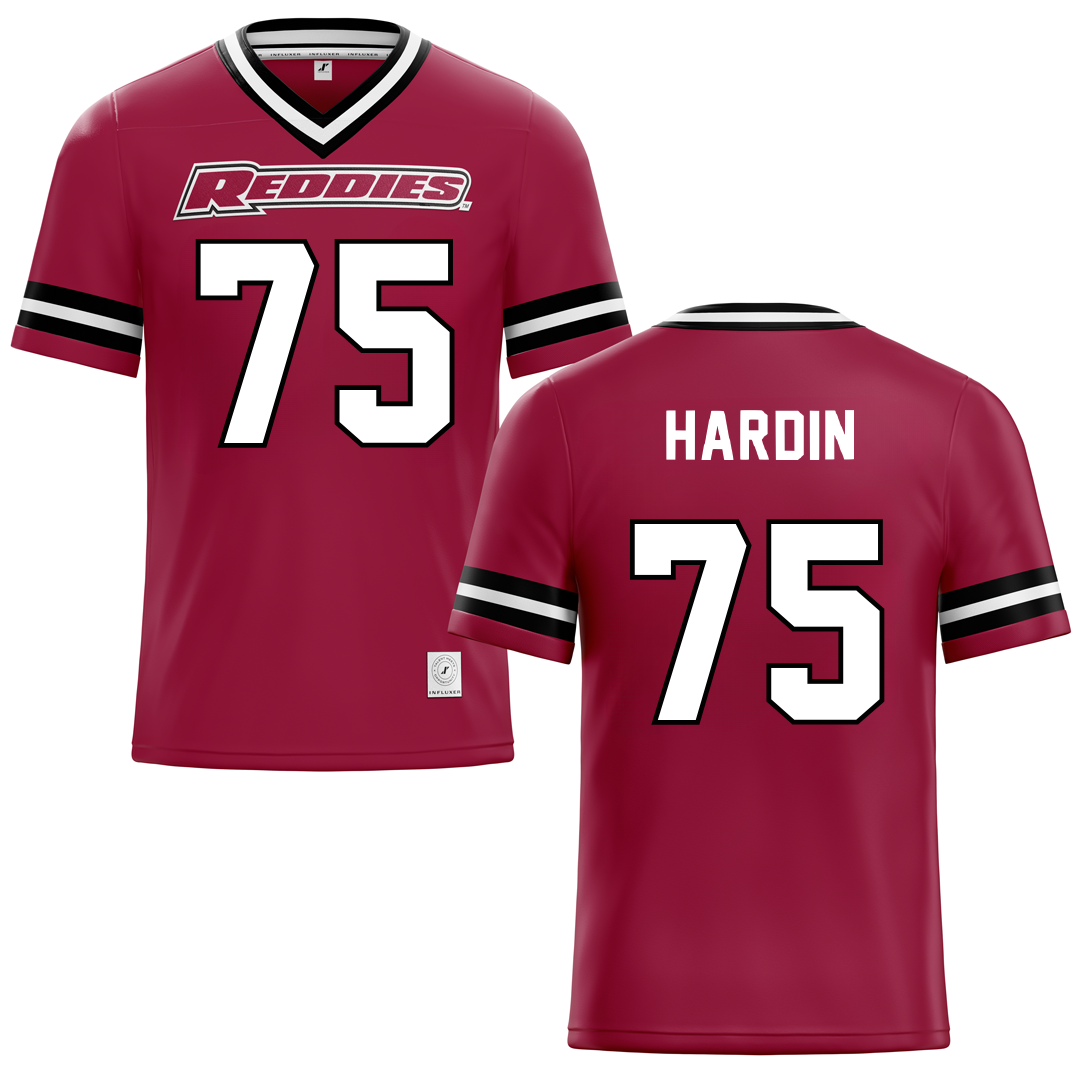 Henderson State University Red Football Jersey - #75 Elijah Hardin