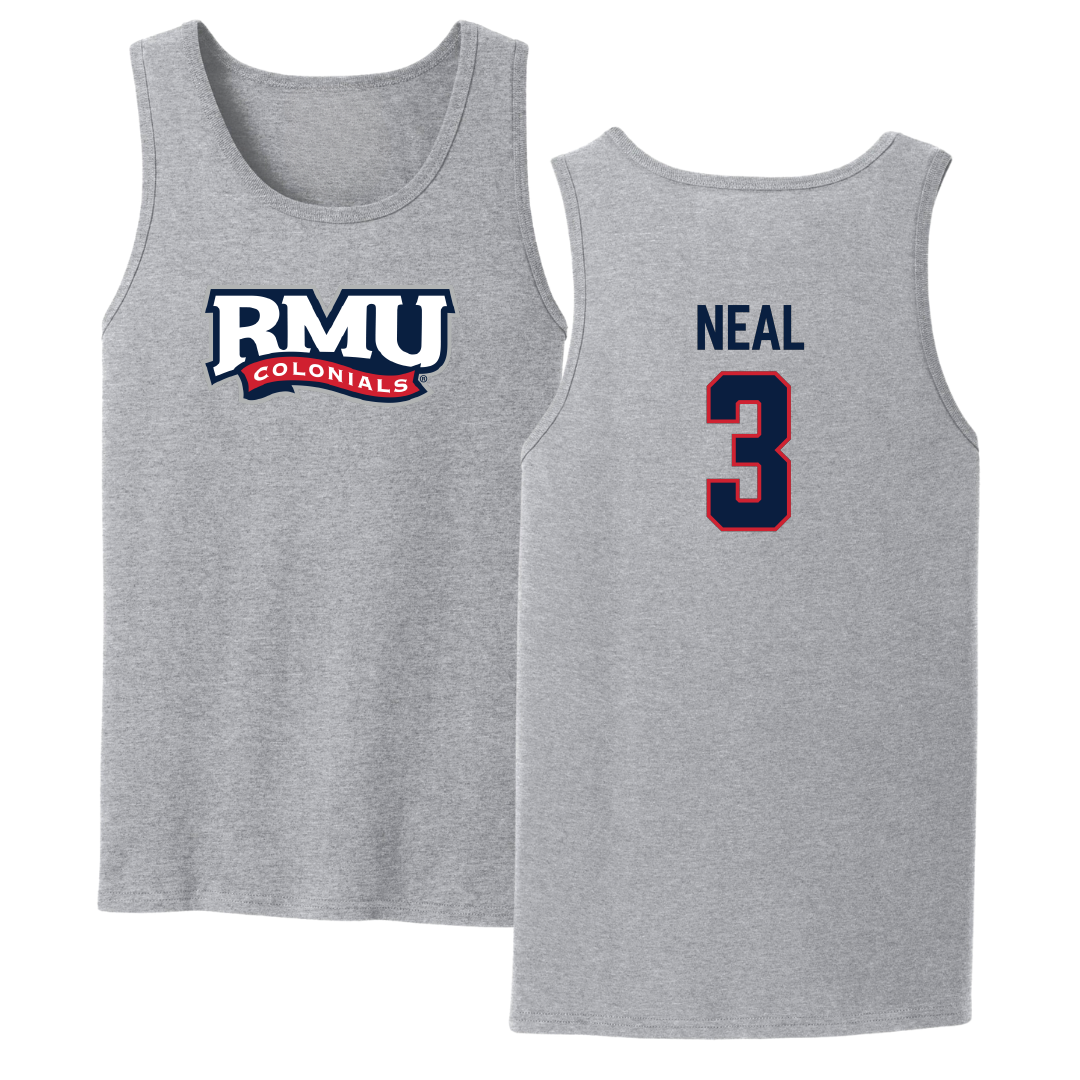 Robert Morris University Lacrosse Sport Gray Tank Top - #3 Torin Neal
