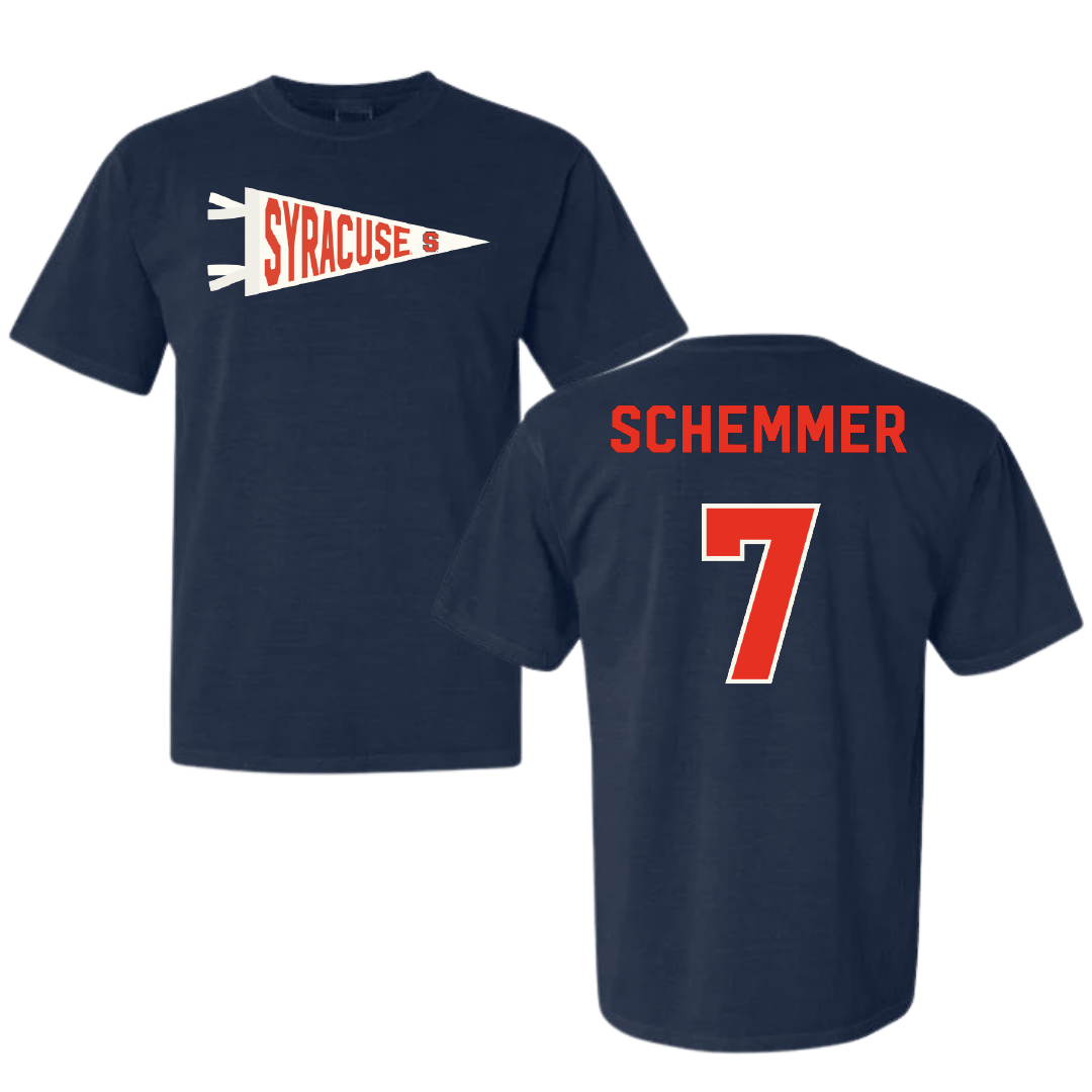 Syracuse University Softball Navy Pennant Comfort Colors Tee - #7 Peyton Schemmer