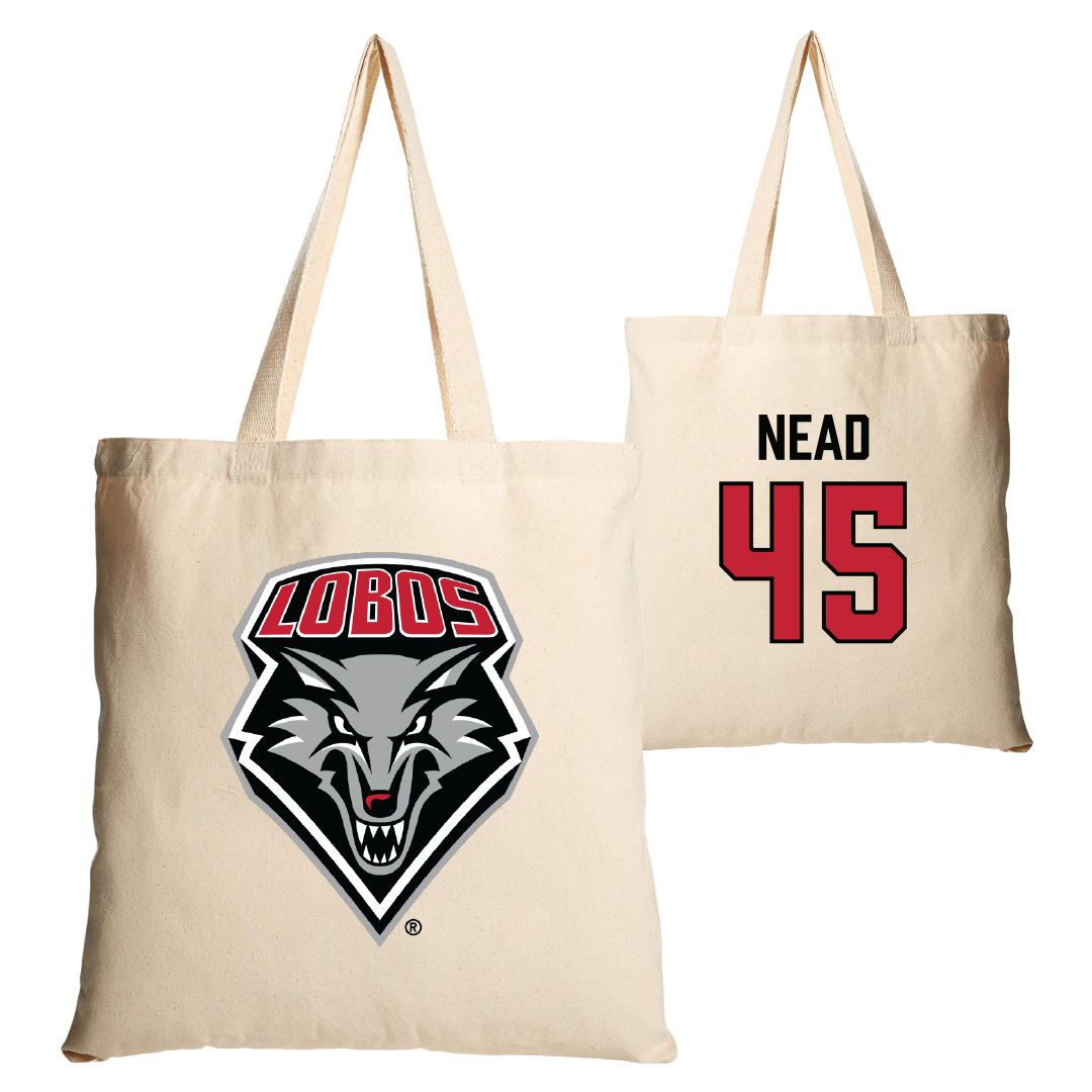University of New Mexico Football Tan Canvas Tote Bag - #45 Keayen Nead