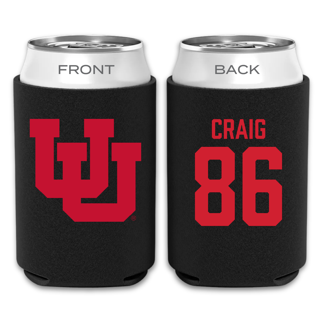 University of Utah Football Black Can Cooler - #86 Brigden Craig