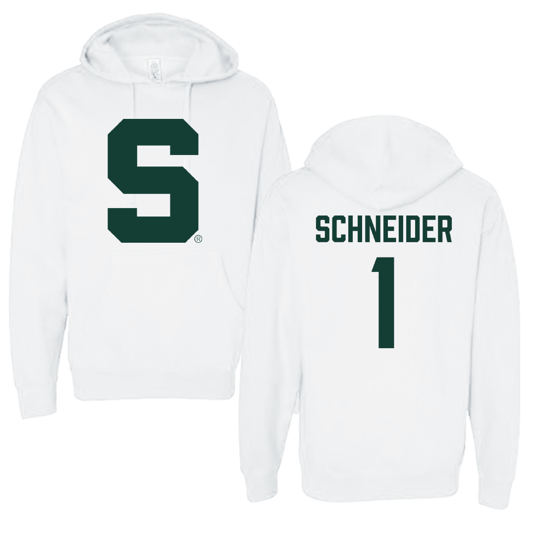 Michigan State University Volleyball White Hoodie - #1 Lia Schneider