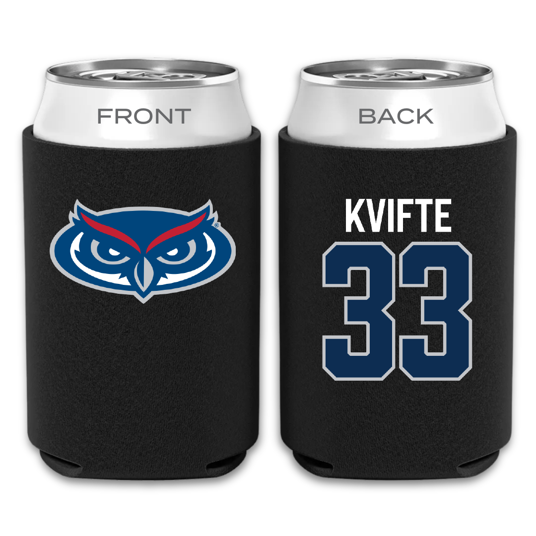 Florida Atlantic University Soccer Black Can Cooler - #33 Noah Kvifte