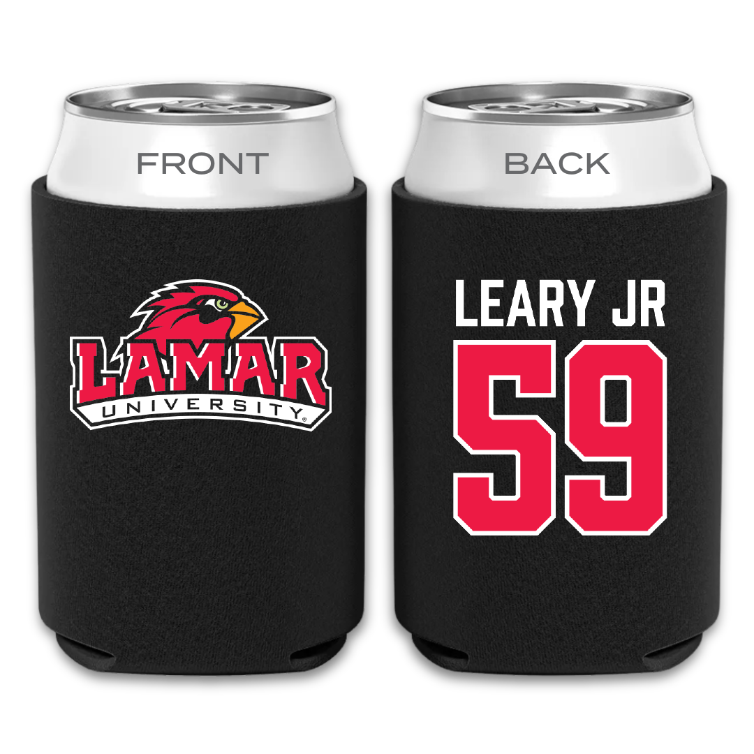Lamar University Football Black Can Cooler - #59 Lonnie Leary Jr