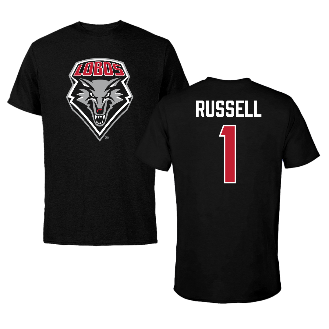 University of New Mexico Baseball Black Tee - #1 Tristan Russell