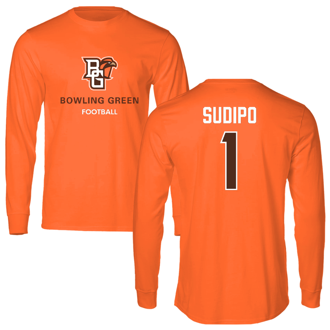 Bowling Green State University Football Orange Long Sleeve - #1 Mateo Sudipo