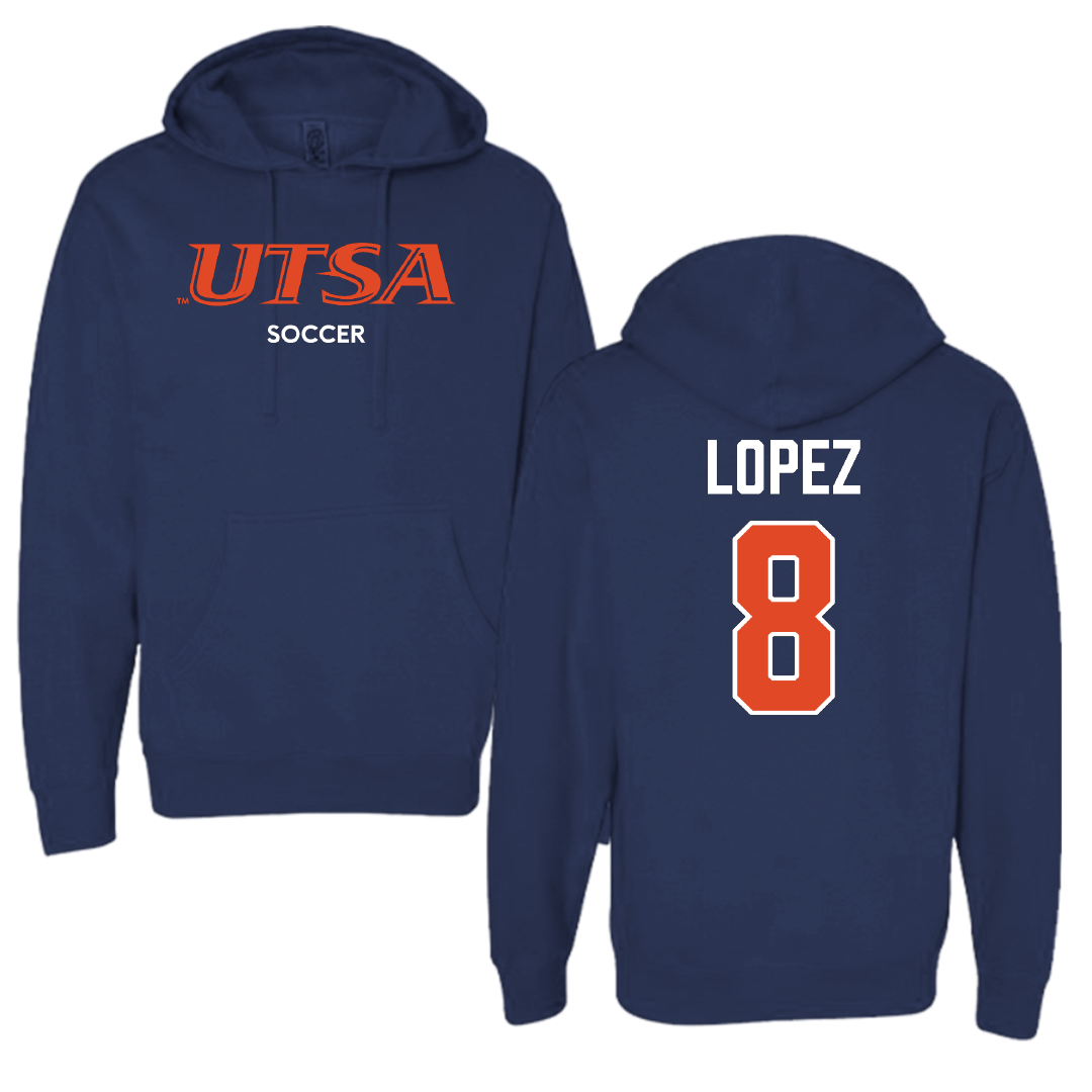 University of Texas at San Antonio Soccer (W) Navy Hoodie - #8 Haley Lopez