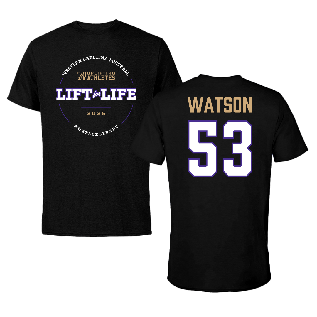 Western Carolina University Football Black Uplifting Athletes Football Performance Tee - #53 Zach Watson