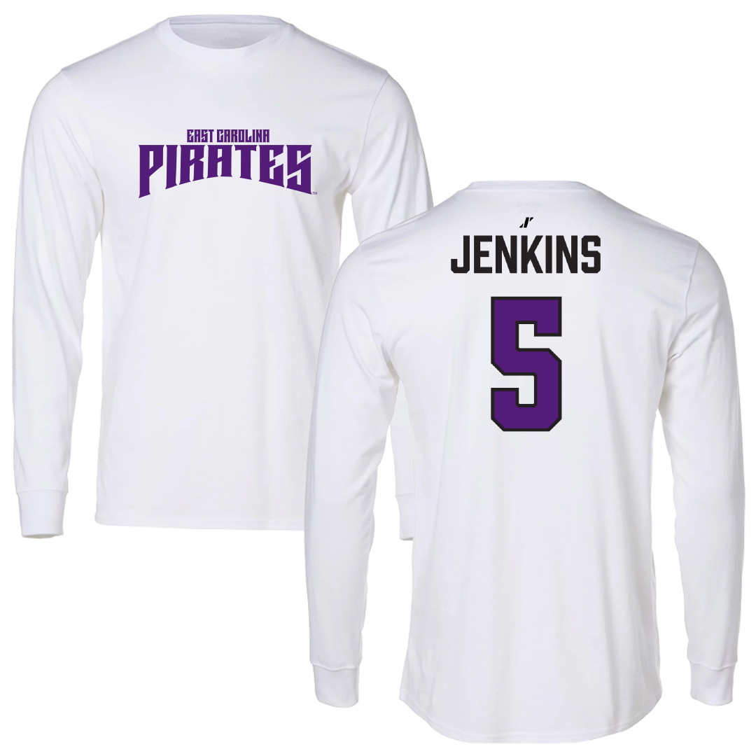East Carolina University Football White Classic Long Sleeve - #5 Parker Jenkins