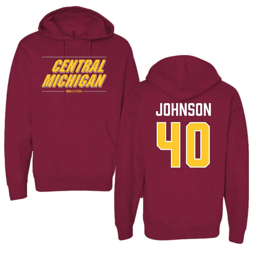 Central Michigan University Basketball (W) Maroon General Hoodie - #40 Taylor Johnson
