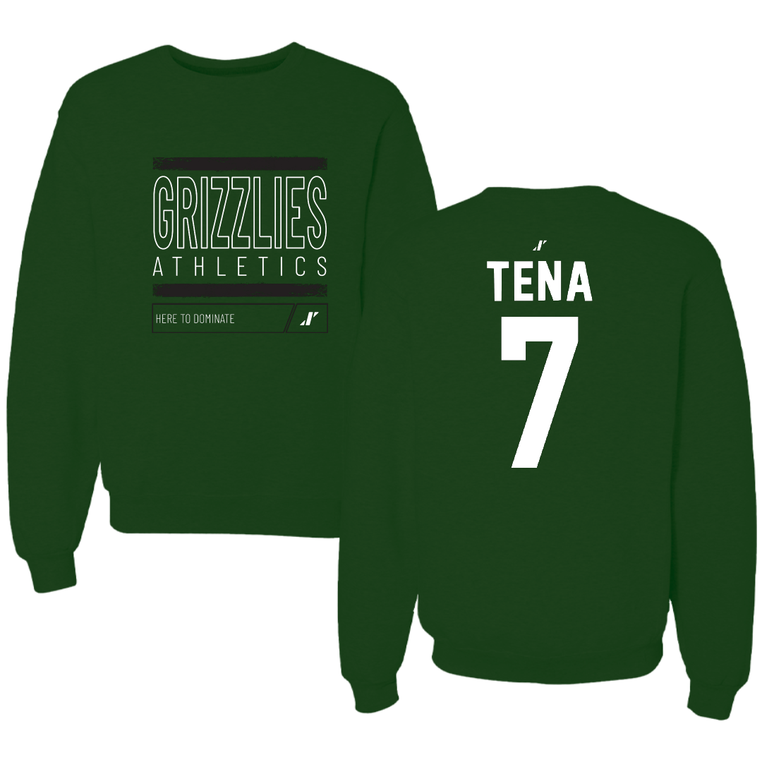 Adams State University Soccer Forest Green Dominate Crewneck - #7 Colette Tena
