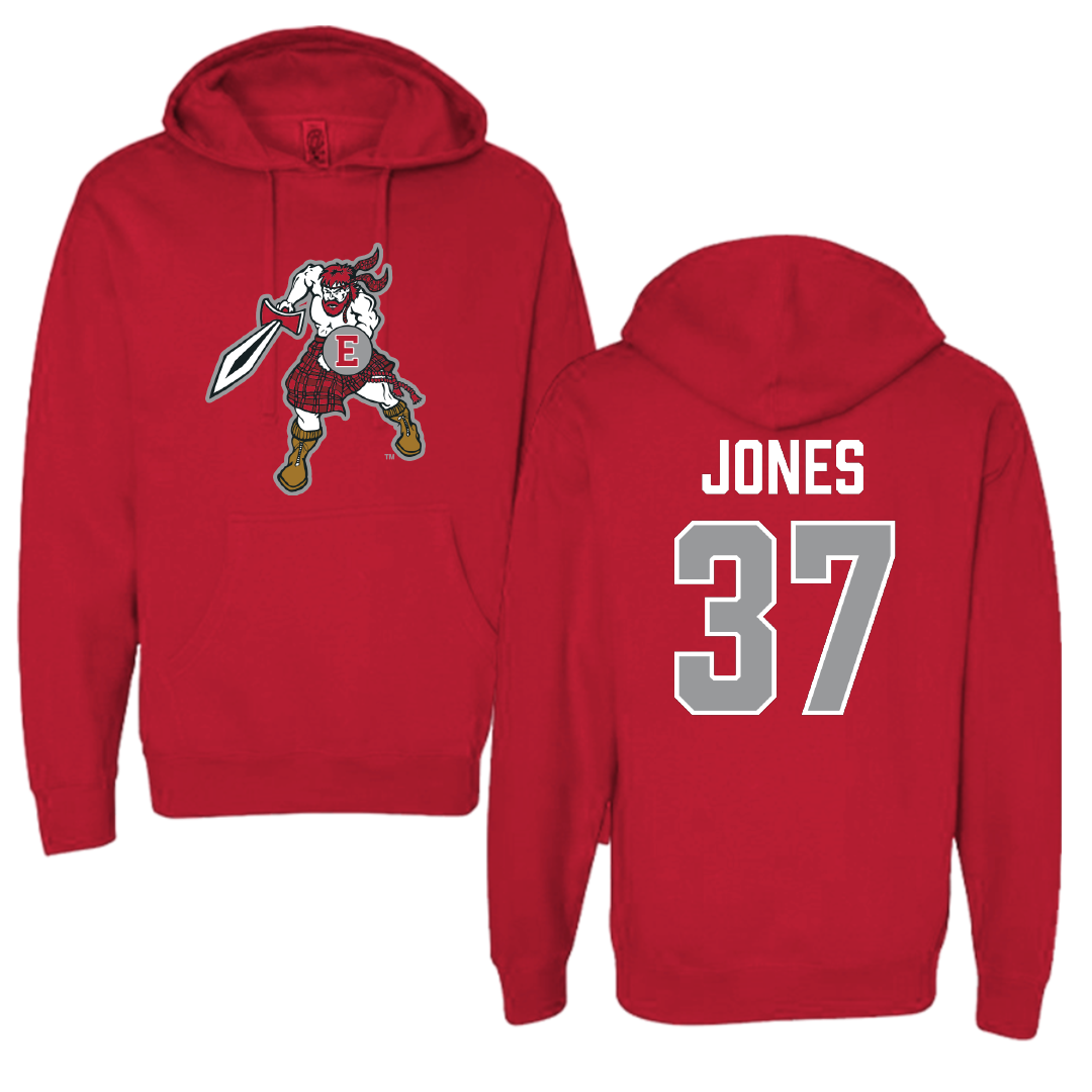 PennWest Edinboro Football Red Hoodie - #37 Amari Jones