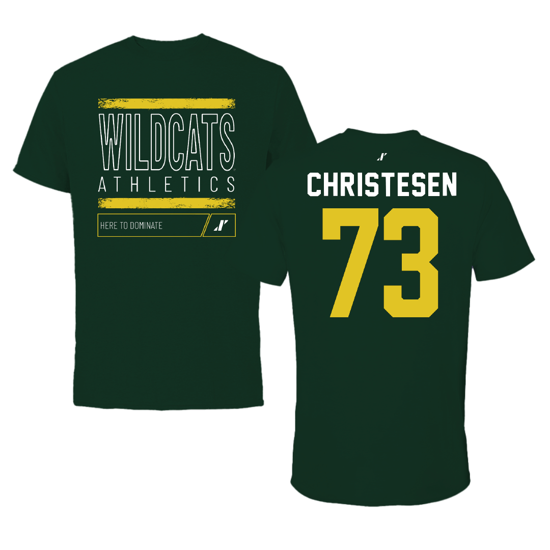Northern Michigan University Football Forest Green Dominate Performance Tee - #73 Charlie Christesen