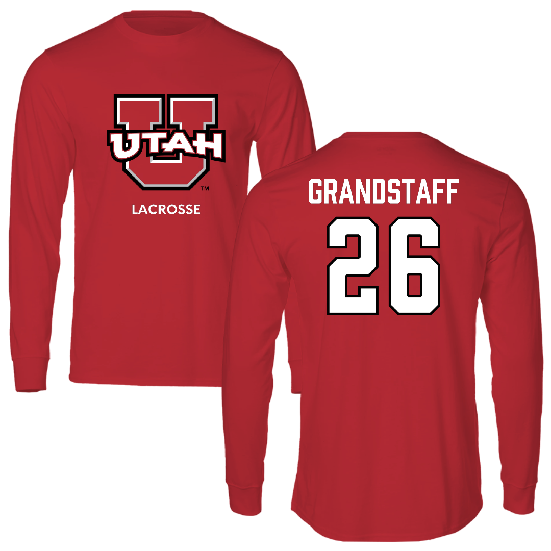 University of Utah Lacrosse (M) Red Utes Performance Long Sleeve - #26 Brady Grandstaff