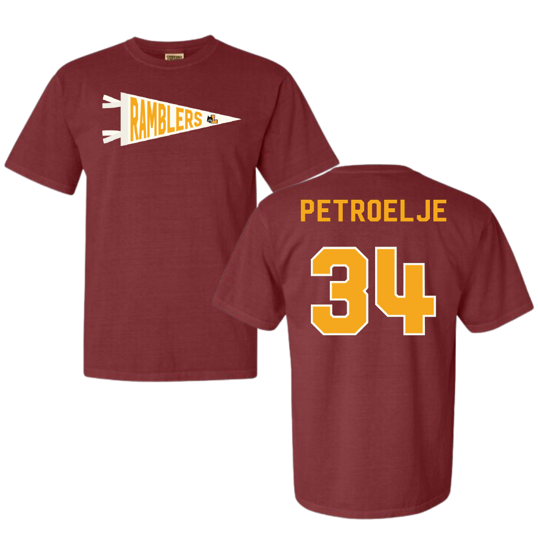 Loyola University-Chicago Basketball Maroon Pennant Comfort Colors Tee - #34 Maddie Petroelje