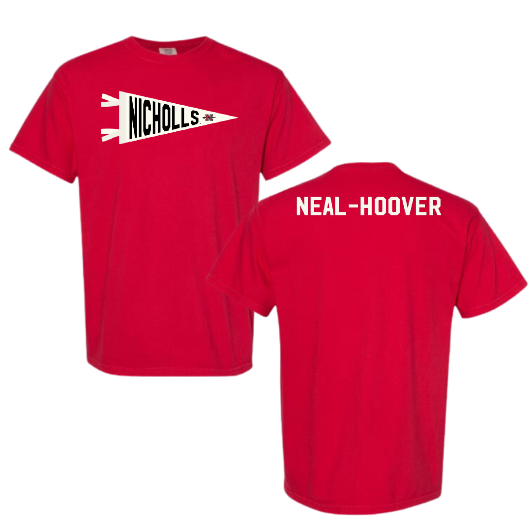 Nicholls State University TF and XC Red Pennant Comfort Colors Tee - Cherie Neal-Hoover