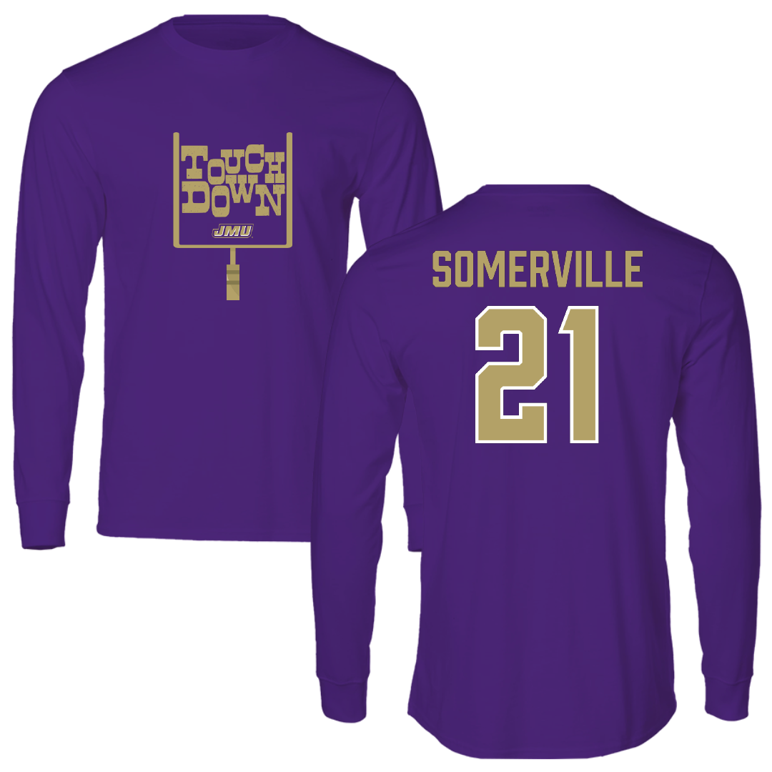 James Madison University Football Purple Touchdown Performance Long Sleeve - #21 Jamari Somerville