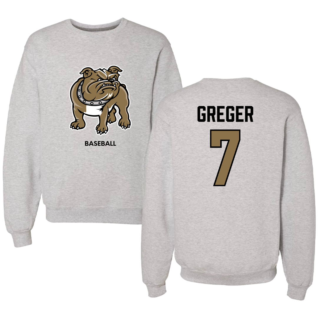Bryant University Baseball Light Gray Crewneck - #7 Gavin Greger
