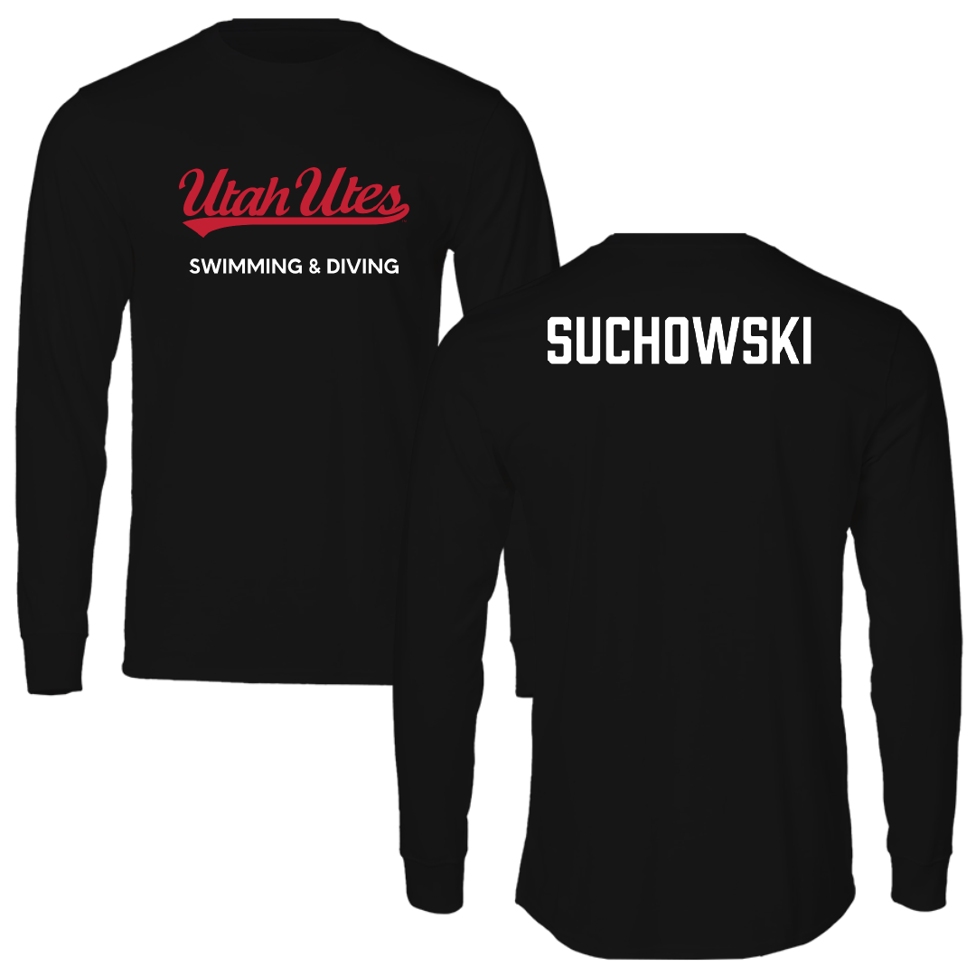 University of Utah Swimming & Diving Black Utes Long Sleeve - Jake Suchowski