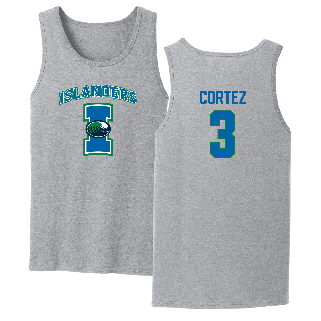 Texas A&M University-Corpus Christi Beach Volleyball Sport Gray Tank Top - #3 Elizabeth Cortez