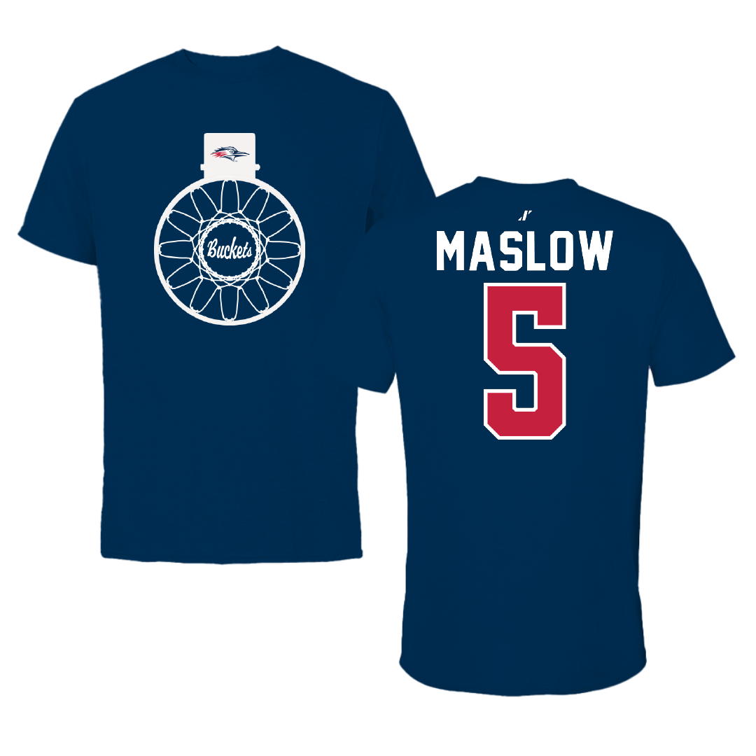 Metropolitan State University of Denver Basketball Navy Buckets Performance Tee - #5 Ryan Maslow