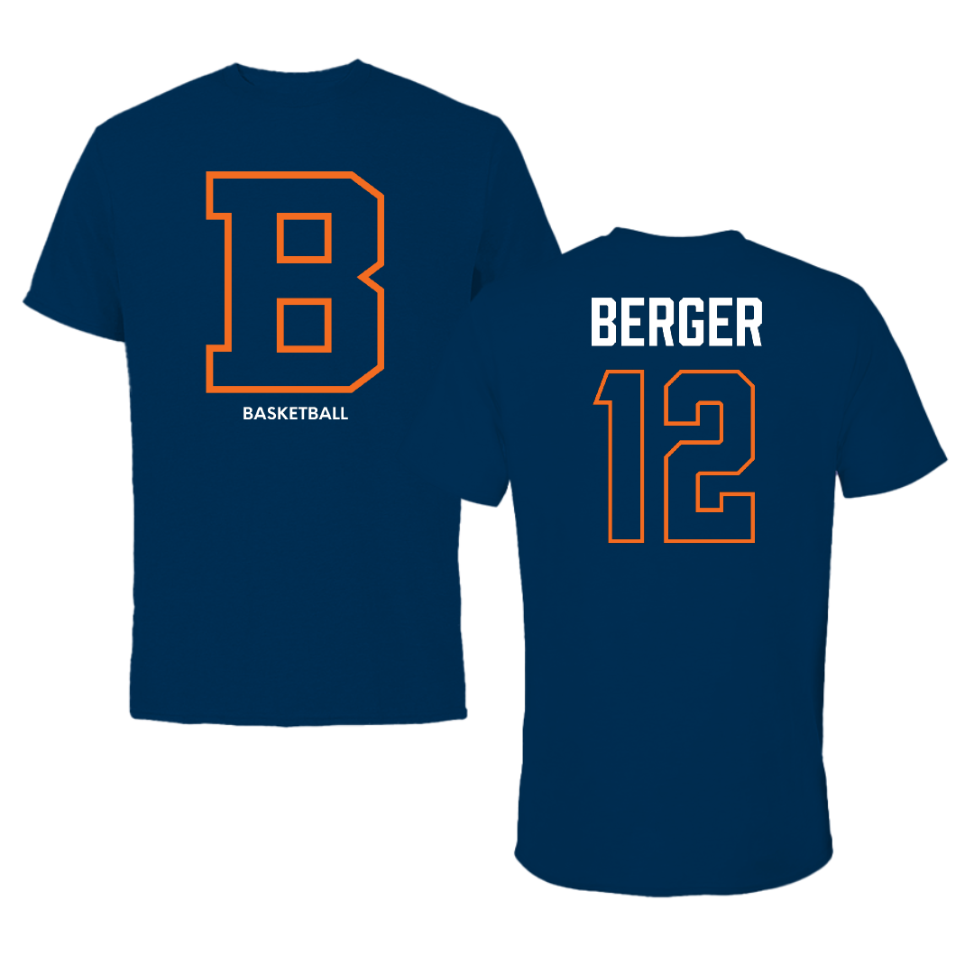 Bucknell University Basketball (M) Navy Tee - #12 Quin Berger