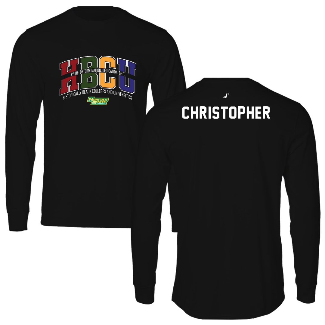 Norfolk State University TF and XC Black HBCU Performance Long Sleeve - Jahquan Christopher