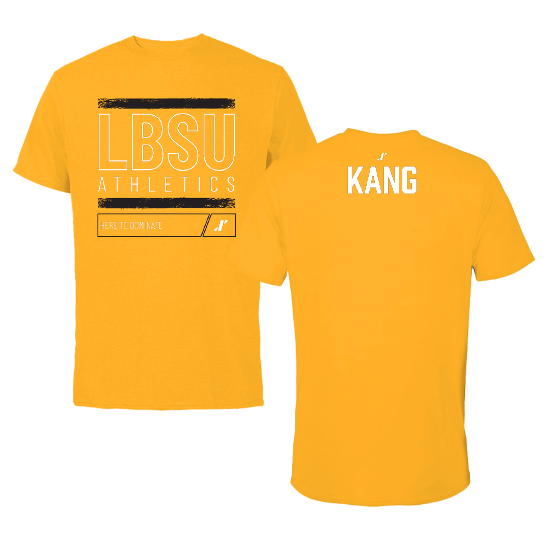 Long Beach State University Golf Gold Dominate Performance Tee - Emma Kang