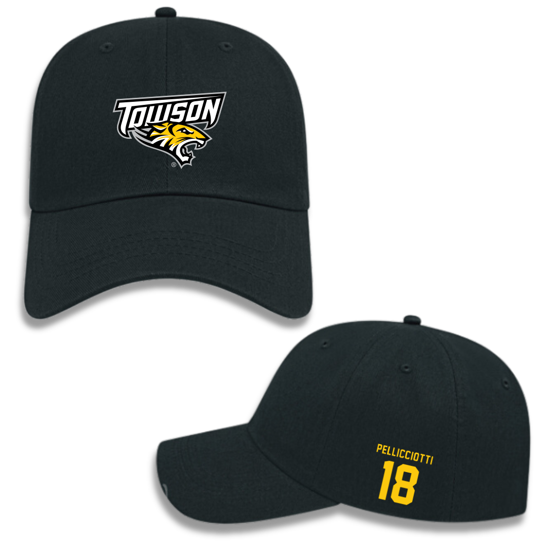 Towson University Football Black Hat - #18 Jack Pellicciotti