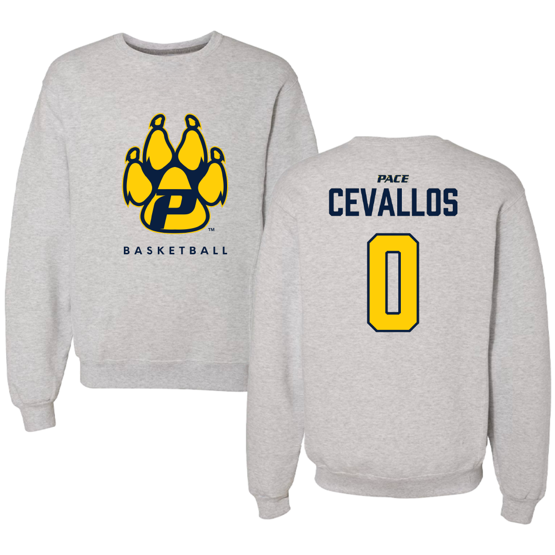 Pace University Basketball Gray Crewneck - #0 Ciera Cevallos