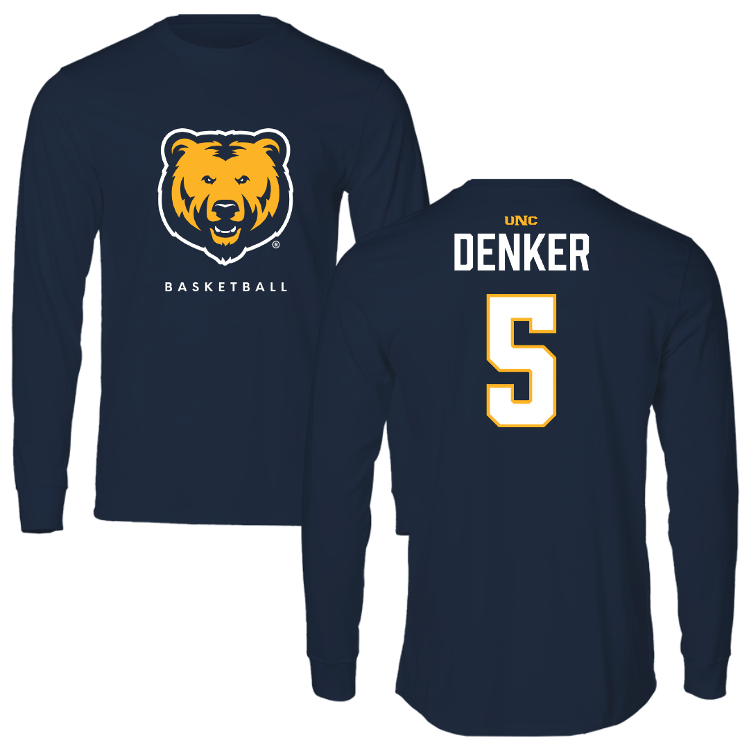 University of Northern Colorado Basketball Navy Performance Long Sleeve - #5 Quinn Denker