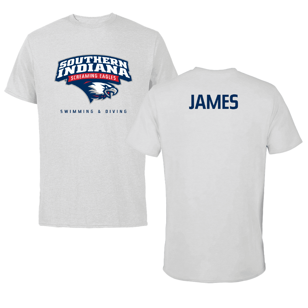 University of Southern Indiana Swimming & Diving Light Gray Performance Tee - Cameron James