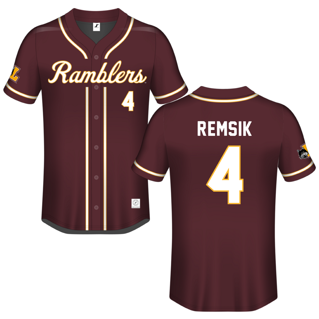 Loyola University-Chicago Maroon Button-Down Jersey - #4 Sophia Remsik