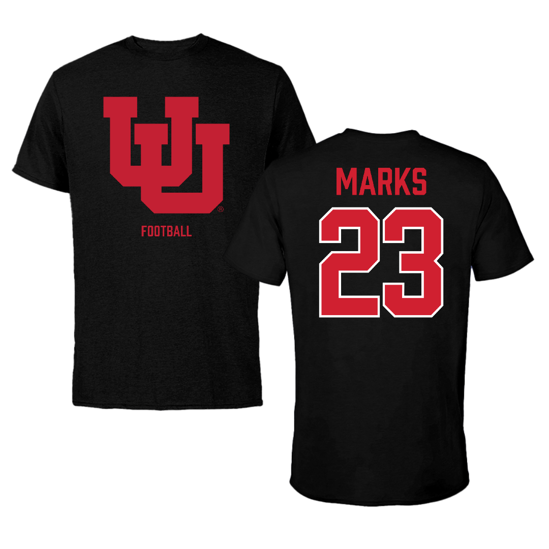 University of Utah Football Black Performance Tee - #23 Faybian Marks
