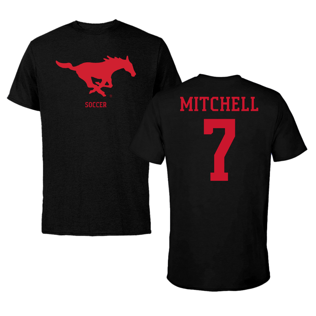 Southern Methodist University Soccer (M) Black Performance Tee - #7 Jaylinn Mitchell
