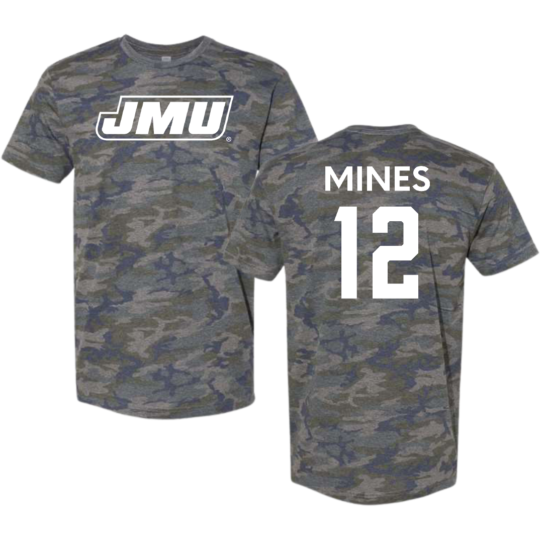 James Madison University Football Vintage Camo Tee - #12 Jayden Mines