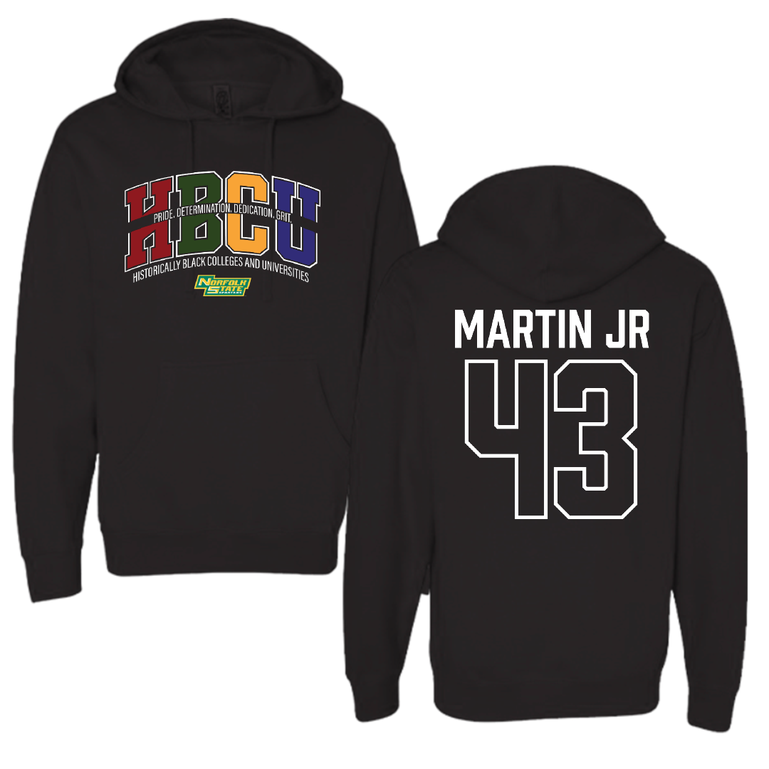 Norfolk State University Football Black HBCU Hoodie - #43 Richard Martin Jr