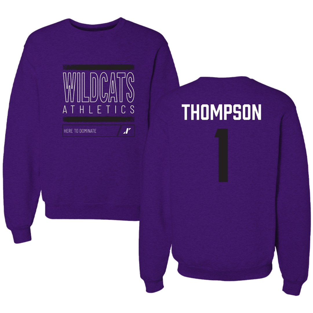 Weber State University Football Purple Dominate Crewneck - #1 Keahnist Thompson