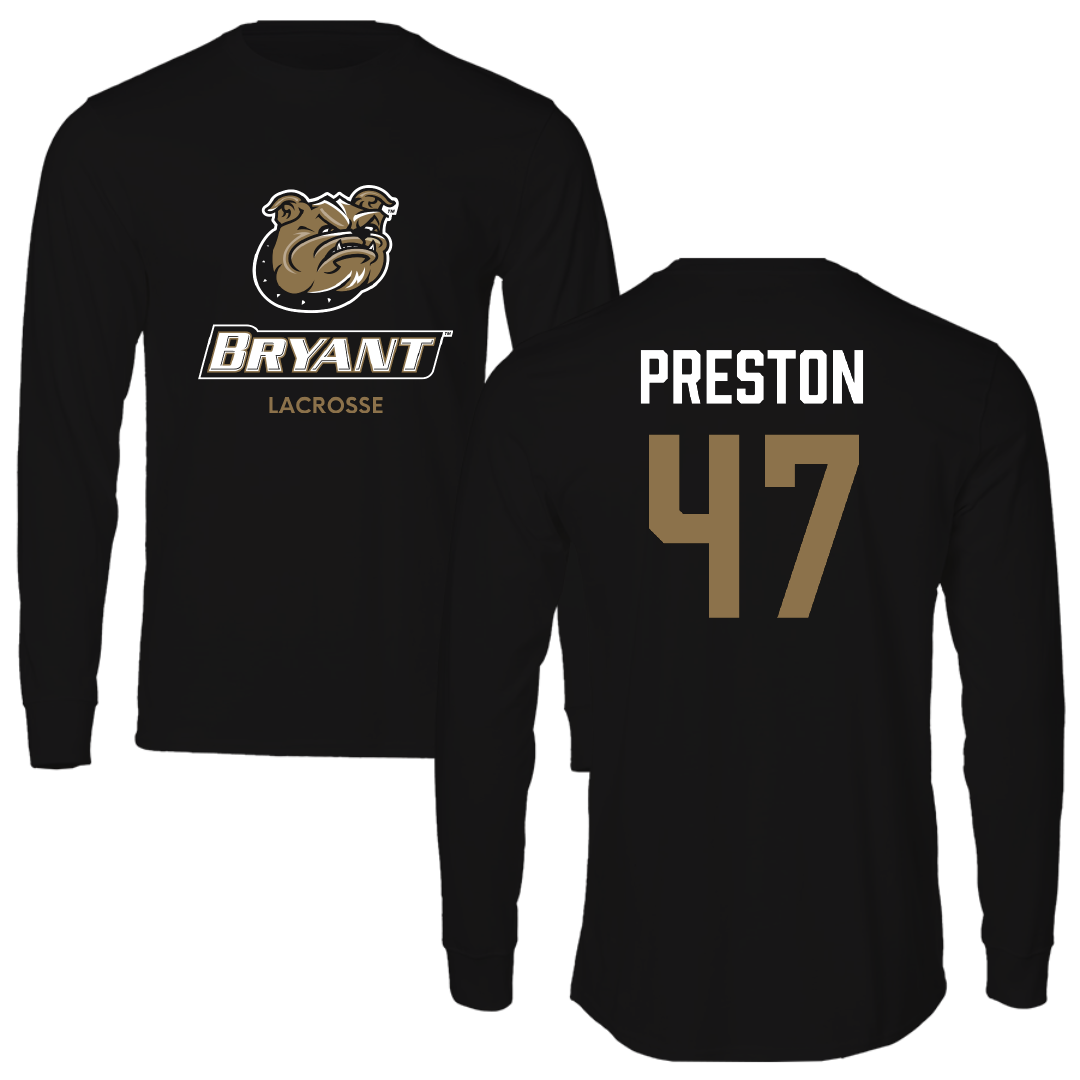 Bryant University Lacrosse (M) Black Long Sleeve - #47 Trevor Preston