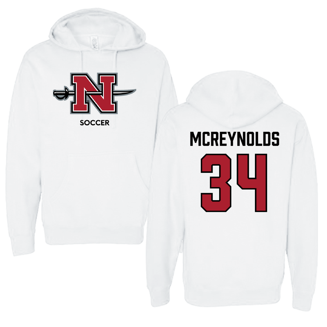 Nicholls State University Soccer (W) White Hoodie - #34 Mallory McReynolds