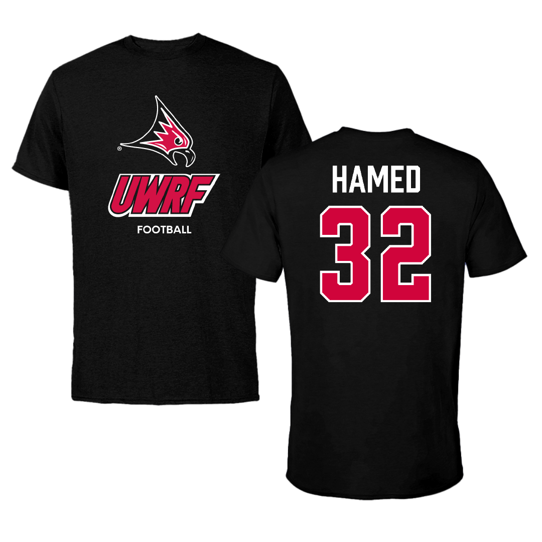 University of Wisconsin-River Falls Football Black Performance Tee - #32 Adam Hamed