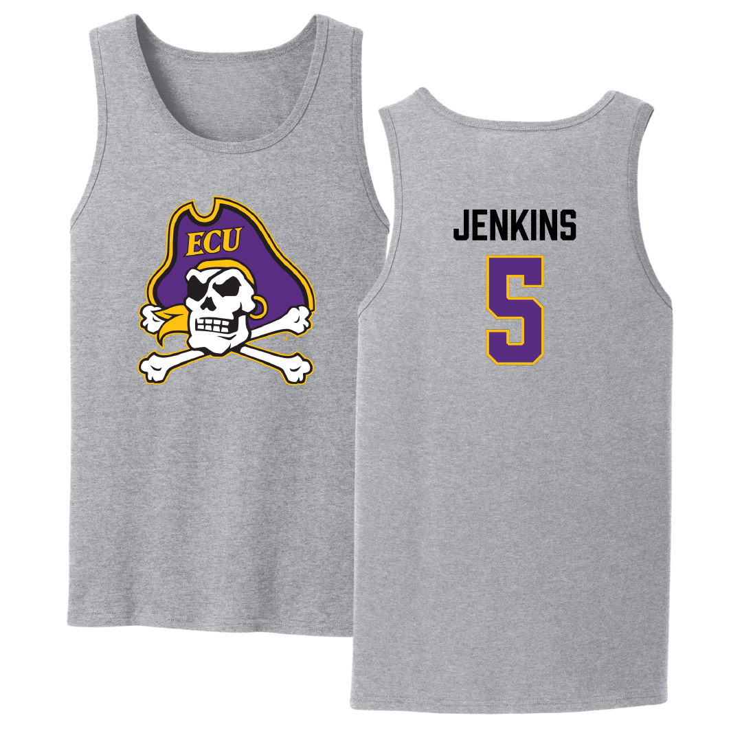 East Carolina University Football Sport Gray Tank Top - #5 Parker Jenkins