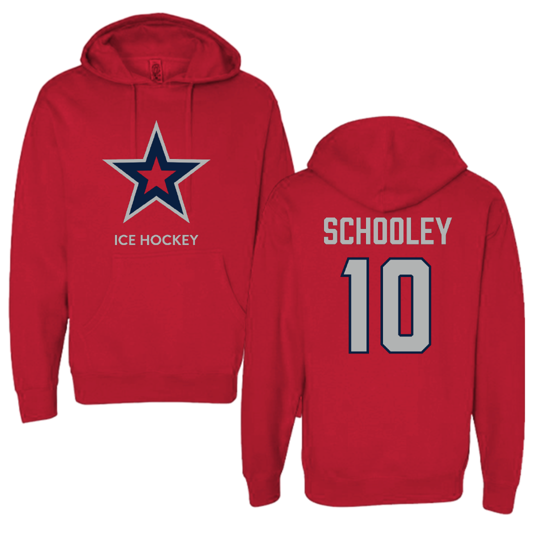 Robert Morris University Ice Hockey (W) Red Mascot Hoodie - #10 Kaitlyn Schooley