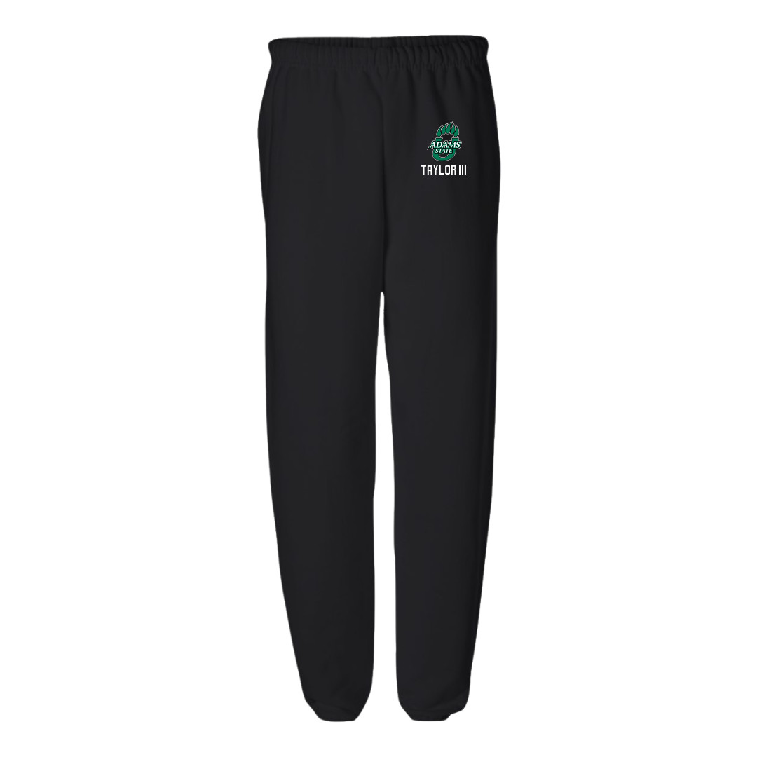 Adams State University Football Black Sweatpants - #22 Dervin Taylor III