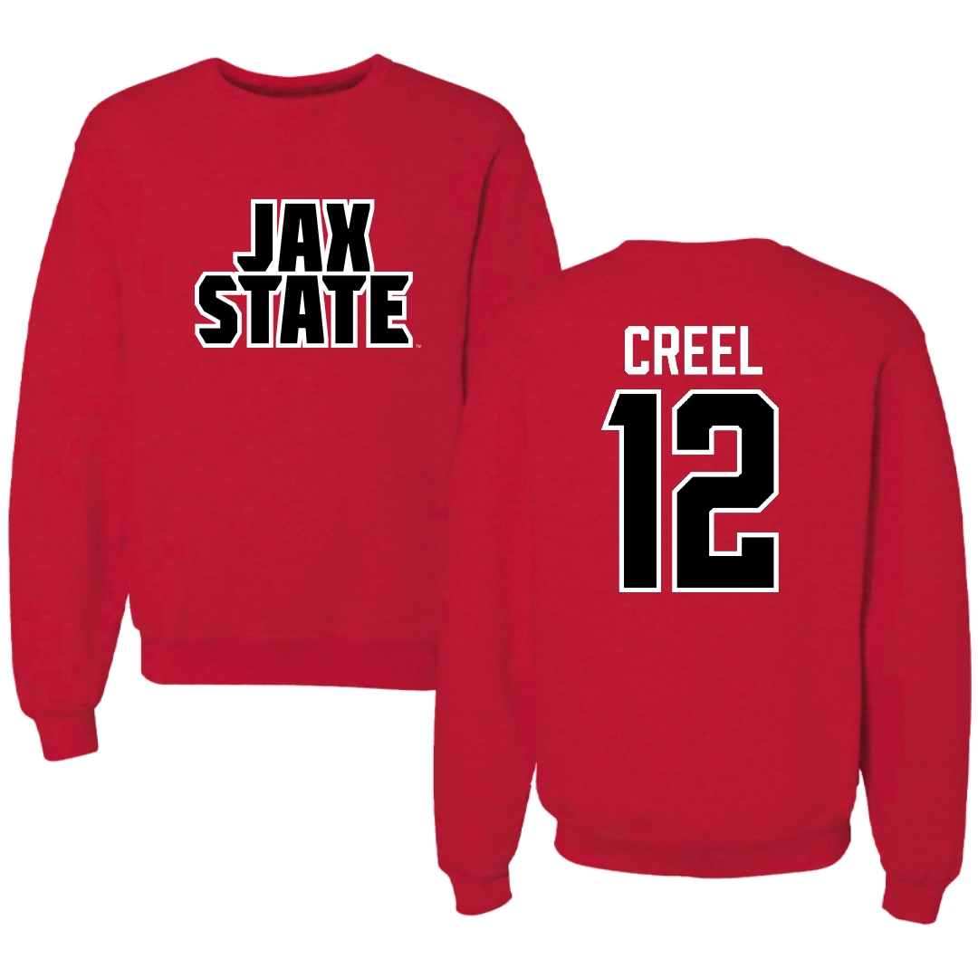 Jacksonville State University Football Red Crewneck - #12 Caden Creel