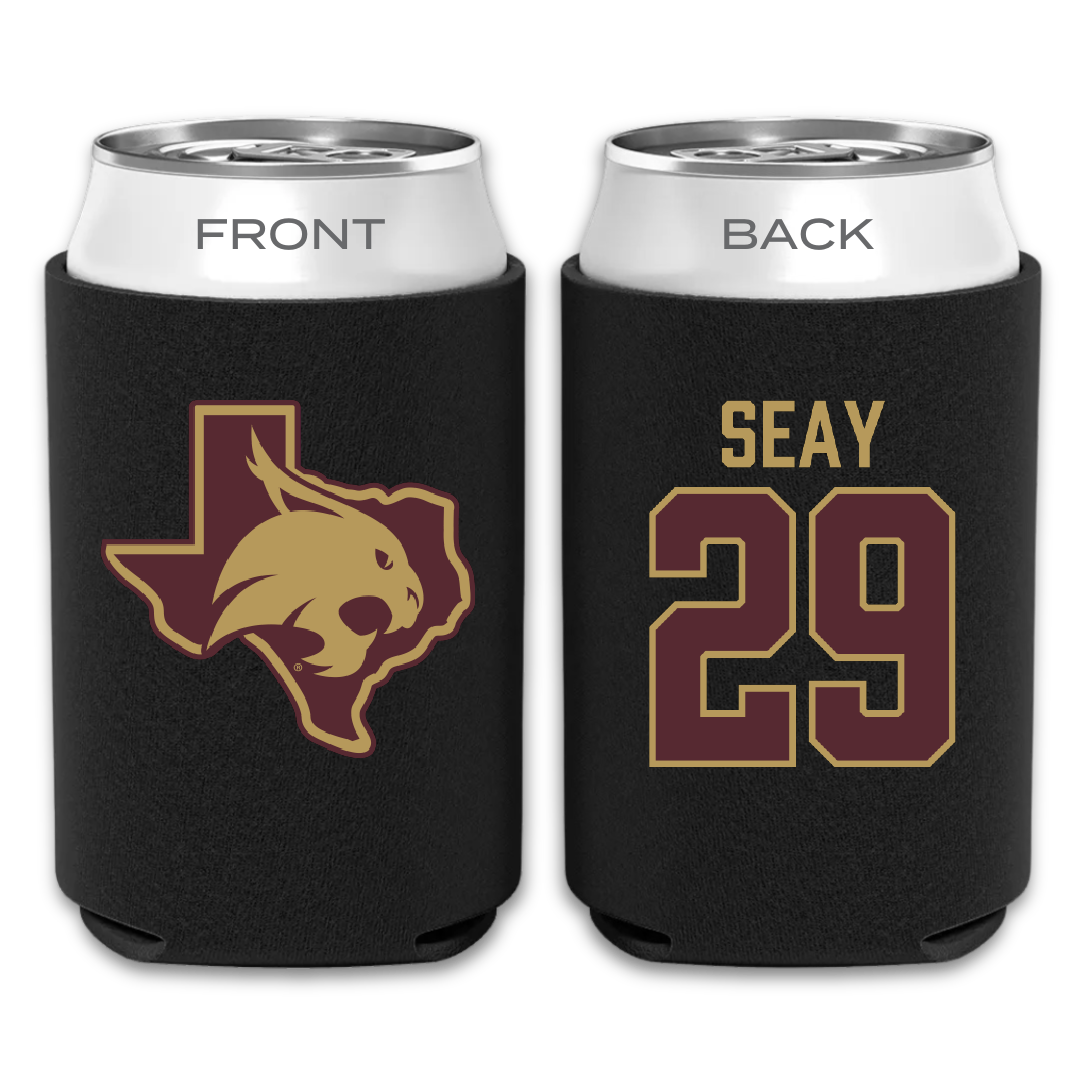 Texas State University Baseball Black Can Cooler - #29 Taylor Seay